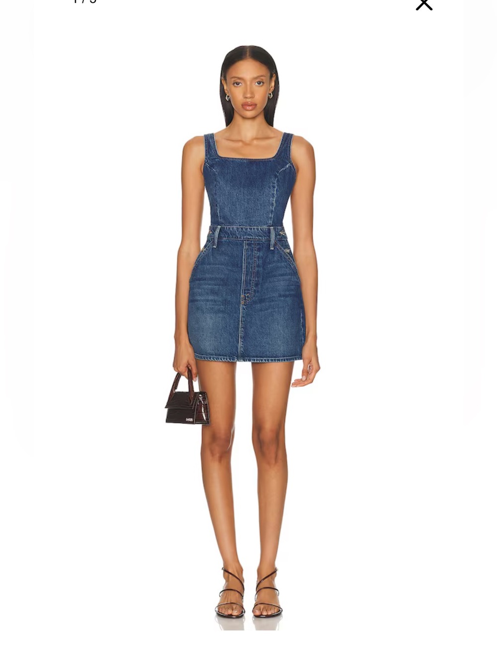 NWT Mother GREEN THUMB THE OVER IT DENIM MINI DRESS Size S